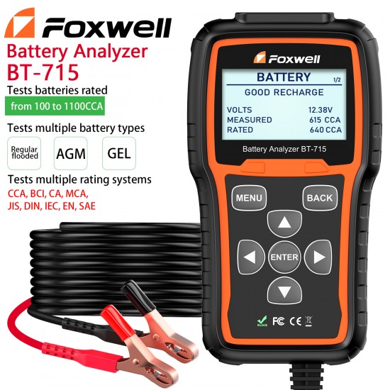 Foxwell BT-715 Battery Analyzer Support Multi-Language Replaced Foxwell BT-705