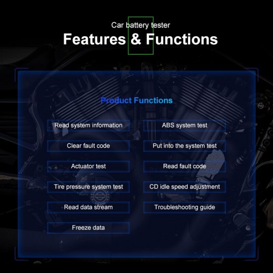 JDiag M100 Motorcycle Diagnostic Tool 12V Battery Tester Intelligent Dual System Moto Scan Tool