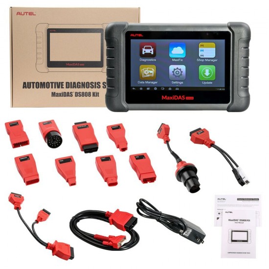 Original Autel MaxiDAS DS808 Tablet Diagnostic Tool Full Set Support Injector Coding Key Coding Free Update Online