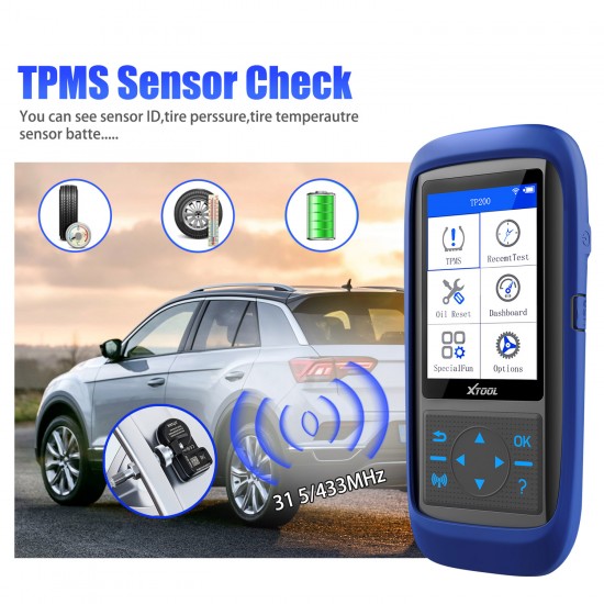 XTOOL TP150 Tire Pressure Monitoring System OBD2 TPMS Scanner Tool with 315/433 MHZ Sensor