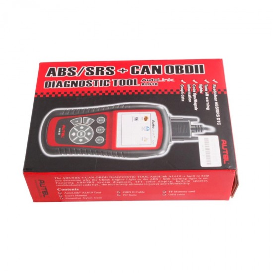 Original Autel AutoLink AL619 OBDII CAN ABS and SRS Scan Tool Update Online