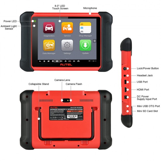 Original Autel MaxiCOM MK906BT OBD2 Diagnostic Scanner with Bluetooth VCI Box Upgraded Version of Maxisys MS906BT