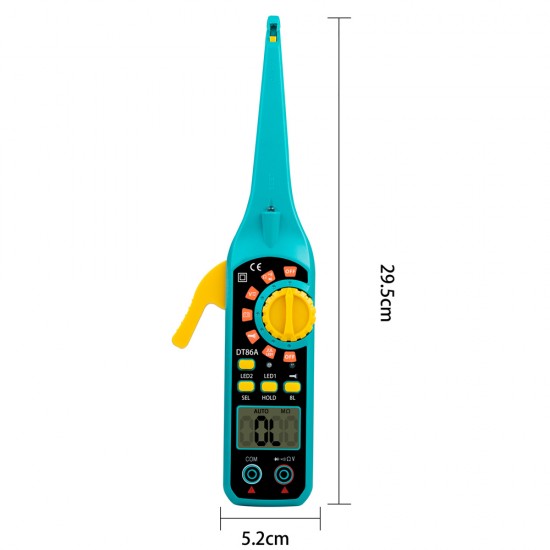 OBDEMOTO DT86A Digital Power Electric Multi-function Auto Circuit Tester Automotive Electrical Multimeter