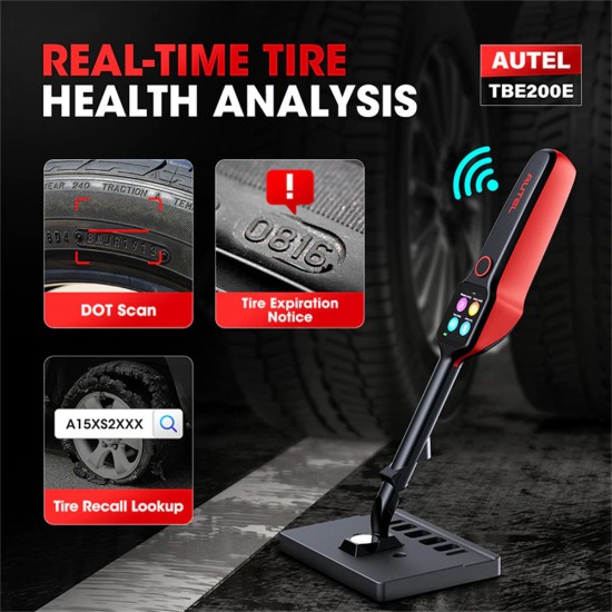 Autel MaxiTPMS TBE200E Tire Brake Examiner 2022 Newest Laser Tire Tread Depth Brake Disc Wear 2in1 Tester Work with ITS600E