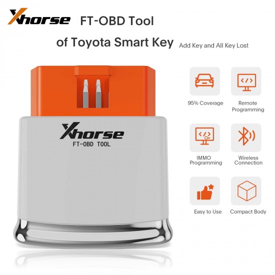 2023 Xhorse MINI OBD Tool FT-OBD for Toyota Smart Key Support Add Key and All Key Lost