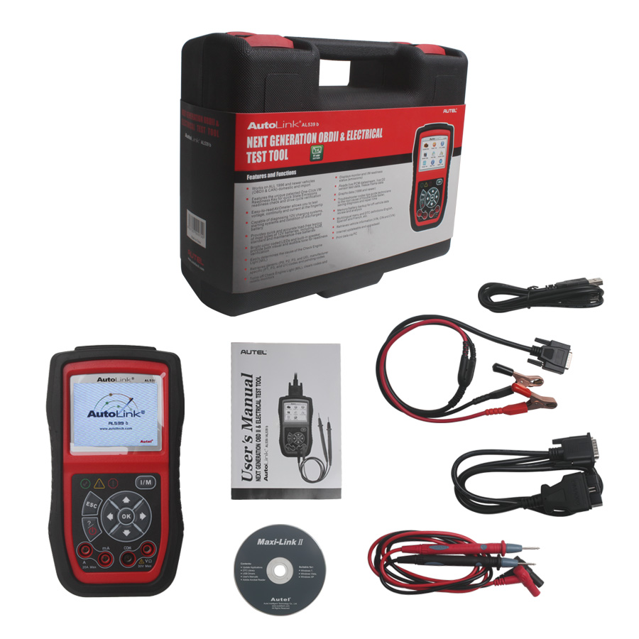 100-Original-Autel-AutoLink-AL539B-OBDII-Code-Reader-Battery-Test-Tool-SP178