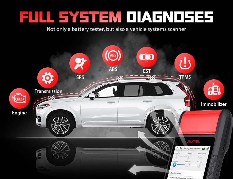 Autel-MaxiBAS-BT608E-OBD2-Scanner-built-in-Printer-Touchscreen-Battery-Tester-Electrical-System-Analyzer-12V-100-3000-CCA-Load-Tester-XN-AD190